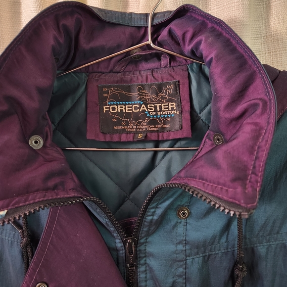 💜 Vtg 90s Forcaster Winter Coat | Iridescent | S 🧥 - Picture 3 of 13